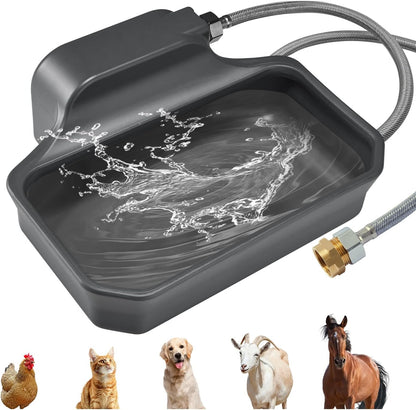 Auto Fill Dog Water Bowl, Outdoor 1Gal/3.75L Automatic Dispenser | Auto-refill float valve,no electricity.3.75L for dogs/cats&livestock.3/4"GHT hose connection.Food-grade HDPE,durable