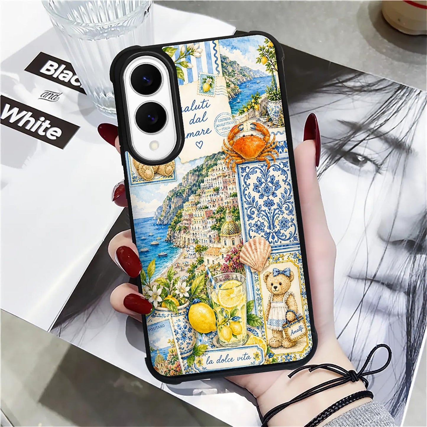for Samsung Galaxy S25 Edge Case,Shock Absorption Non-Slip TPU with Corner Bumpers Phone Case,Talian Coastal Summer Lemon Aesthetic