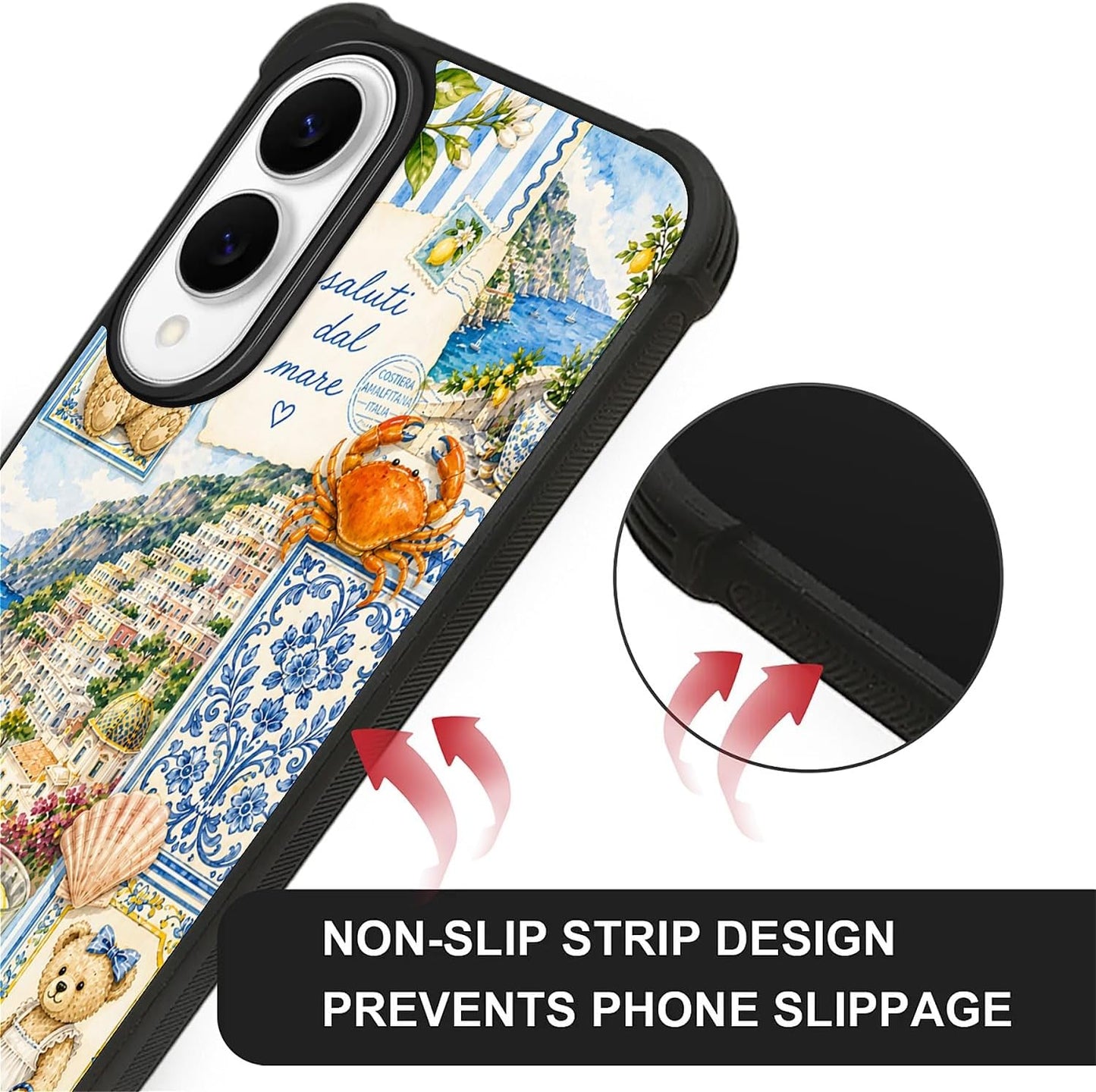 for Samsung Galaxy S25 Edge Case,Shock Absorption Non-Slip TPU with Corner Bumpers Phone Case,Talian Coastal Summer Lemon Aesthetic