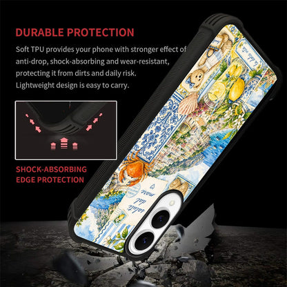 for Samsung Galaxy S25 Edge Case,Shock Absorption Non-Slip TPU with Corner Bumpers Phone Case,Talian Coastal Summer Lemon Aesthetic