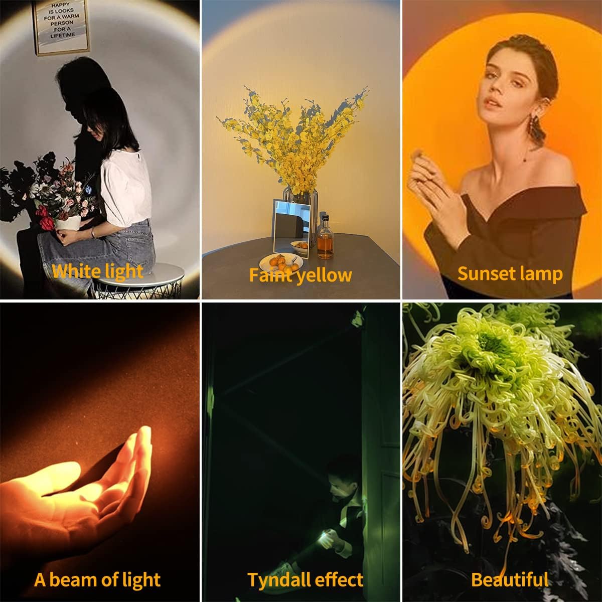LED Rechargeable Amber Flashlight ，Photography Fill Light，1800K Warm Light for Eye Care, Sleep Aid，3 in 1 White Light and Yellow Light and Amber lamp.
