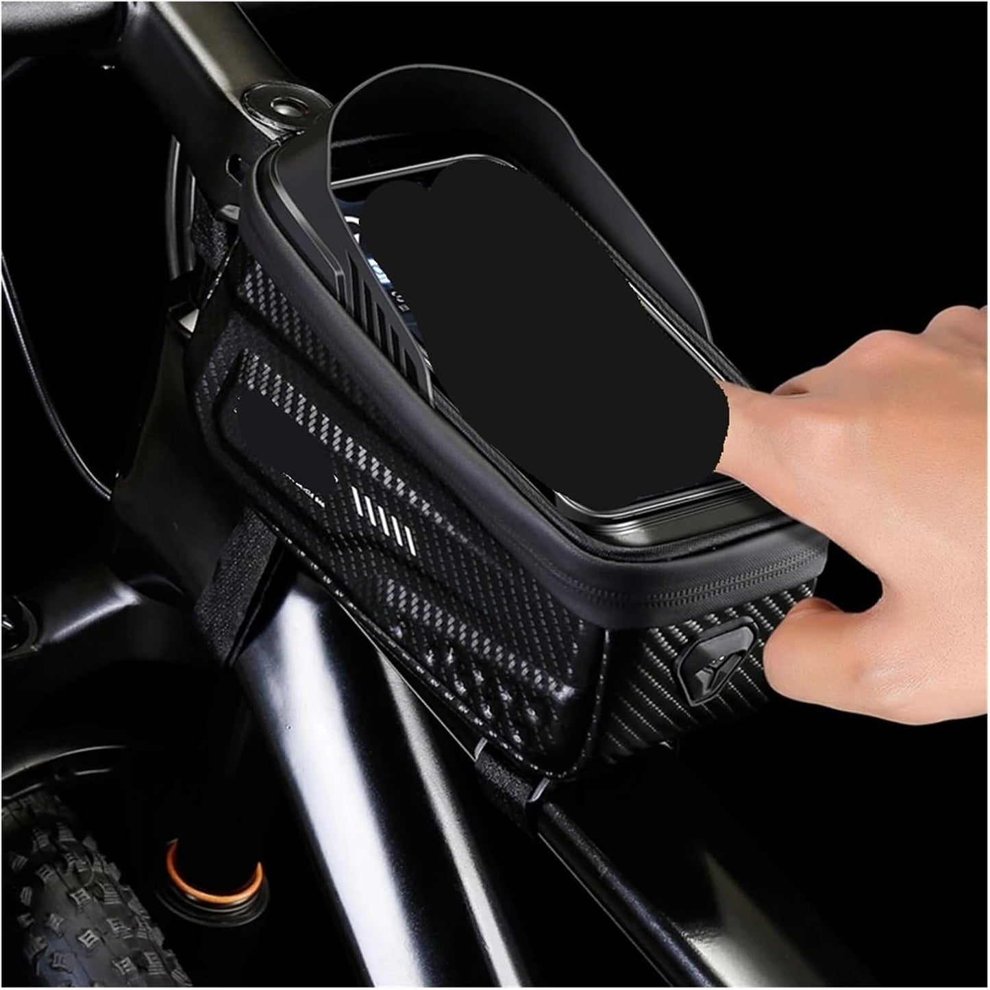 Waterproof Front Bike Bag with Touch Screen Phone Holder, Fits 4.7-6.8 Inch Phones(Yellow)