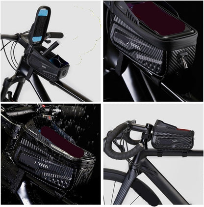 Waterproof Front Bike Bag with Touch Screen Phone Holder, Fits 4.7-6.8 Inch Phones(Yellow)