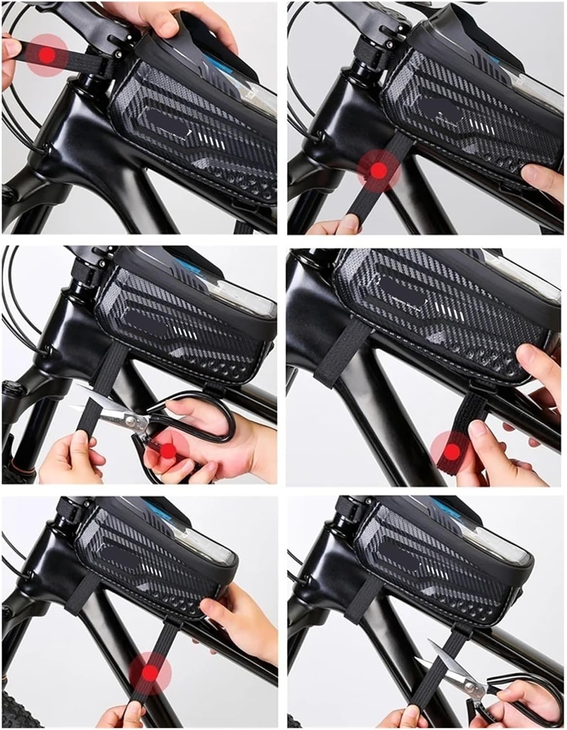 Waterproof Front Bike Bag with Touch Screen Phone Holder, Fits 4.7-6.8 Inch Phones(Yellow)