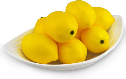 Artificial Lemons Simulation Lifelike Small Lemons Fake Fruit for Home Kitchen Wedding Party Decoration Photography 12pcs Set (Yellow)