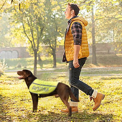 Yellow Reflective Dog Vest for 3XLarge Breeds, High Visibility Dog Safety Vest Harness with Removable Bell Keep Safe from Hunting, Training & Cars Accidents