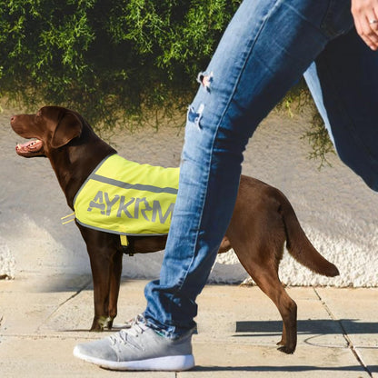 Yellow Reflective Dog Vest for 3XLarge Breeds, High Visibility Dog Safety Vest Harness with Removable Bell Keep Safe from Hunting, Training & Cars Accidents