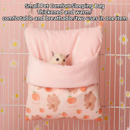 Sugar Glider Cuddle Sack Sleeping Pouch Bonding Snuggle Cage Hanging Bed House Hideout Cave for Hamster, Rat, Ferret, Squirrel and Other Small Animal Beds (Yellow)