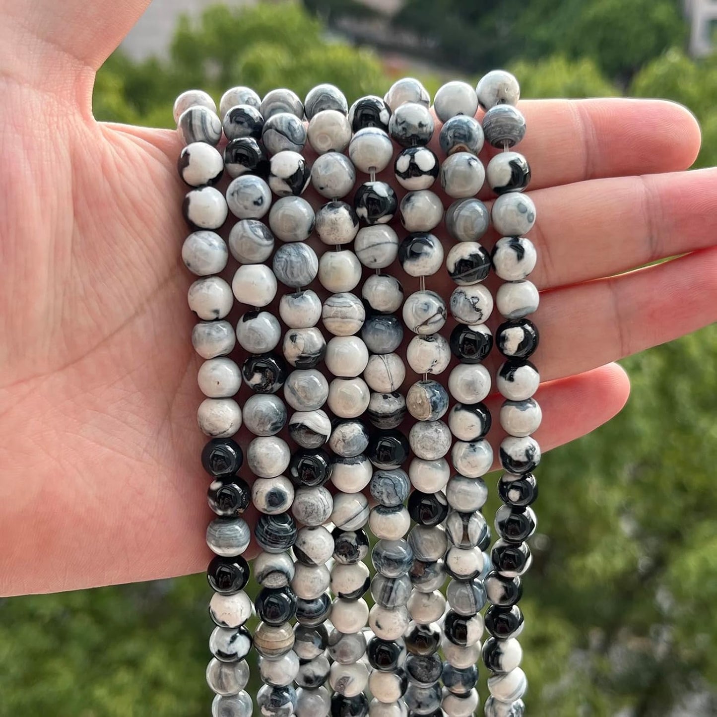 60pcs Round Loose Yellow Fire Agate Beads for Bracelet Beads，6mm Gemstone Bead Round Loose Stone Beads for Jewelry Making DIY Bracelet Necklace Earrings - Colors A