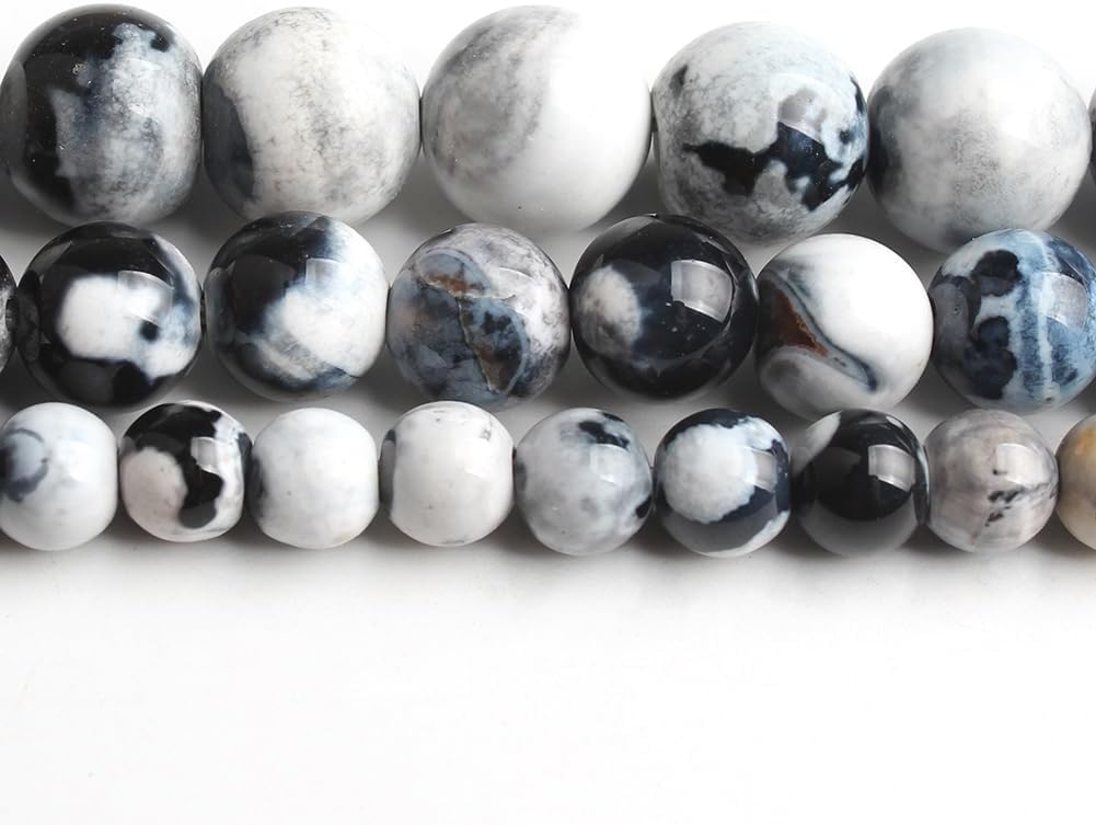 60pcs Round Loose Yellow Fire Agate Beads for Bracelet Beads，6mm Gemstone Bead Round Loose Stone Beads for Jewelry Making DIY Bracelet Necklace Earrings - Colors A