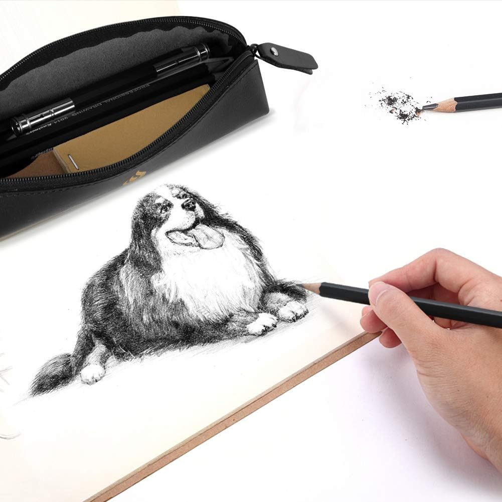 Sketching Pencil Drawing Pencils Set-26pcs, Art Supplies Drawing Kit,Graphite Charcoal Pro Draw Pencil Set,gift for Adults Beginners Artist for drawing sketching with Yellow Case
