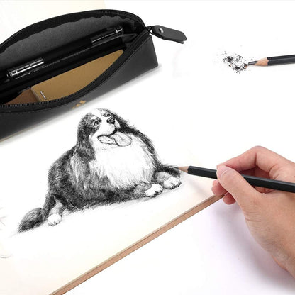 Sketching Pencil Drawing Pencils Set-26pcs, Art Supplies Drawing Kit,Graphite Charcoal Pro Draw Pencil Set,gift for Adults Beginners Artist for drawing sketching with Yellow Case