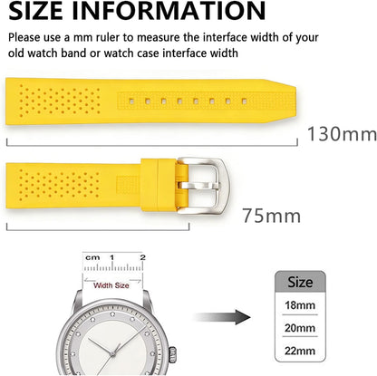 Silicone Watch Bands 16mm 18mm 20mm 22mm 24mm Replacement Rubber Diving Watch Straps Waterproof Sport with Stainless Steel Buckle Unisex for Men and Women