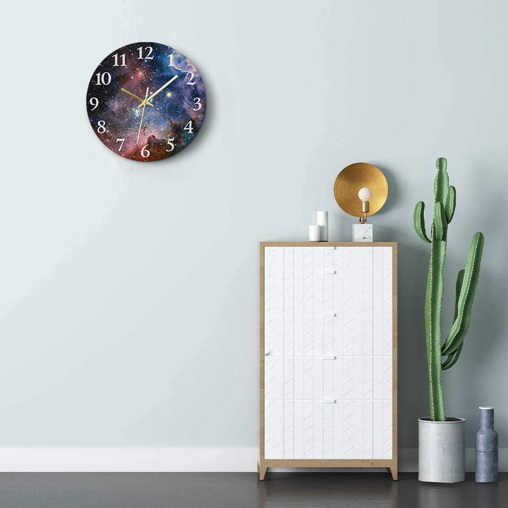 Round Wall Clock Silent Non-Ticking 12", Lemon Summer | Floral Botanical Home Decor Battery Operated Clock for Living Room, Kitchen, Bedroom, and Office