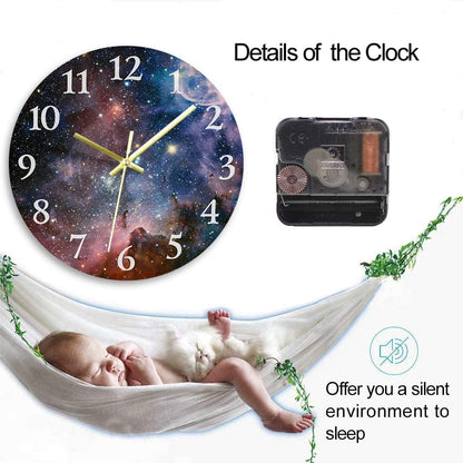 Round Wall Clock Silent Non-Ticking 12", Lemon Summer | Floral Botanical Home Decor Battery Operated Clock for Living Room, Kitchen, Bedroom, and Office