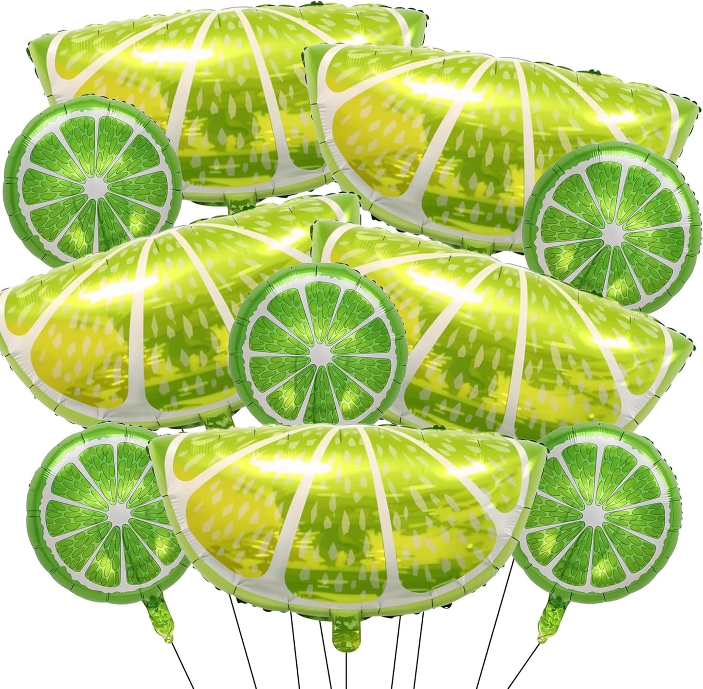 Lemon-Balloons Fruit-Balloon 10PCS Lime Fruit Green Lemon Foil Balloons Summer Bachelorette Birthday Wedding Fiesta Baby Shower Party Decorations Supply