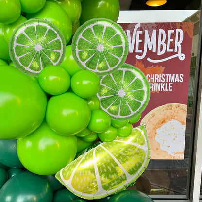 Lemon-Balloons Fruit-Balloon 10PCS Lime Fruit Green Lemon Foil Balloons Summer Bachelorette Birthday Wedding Fiesta Baby Shower Party Decorations Supply