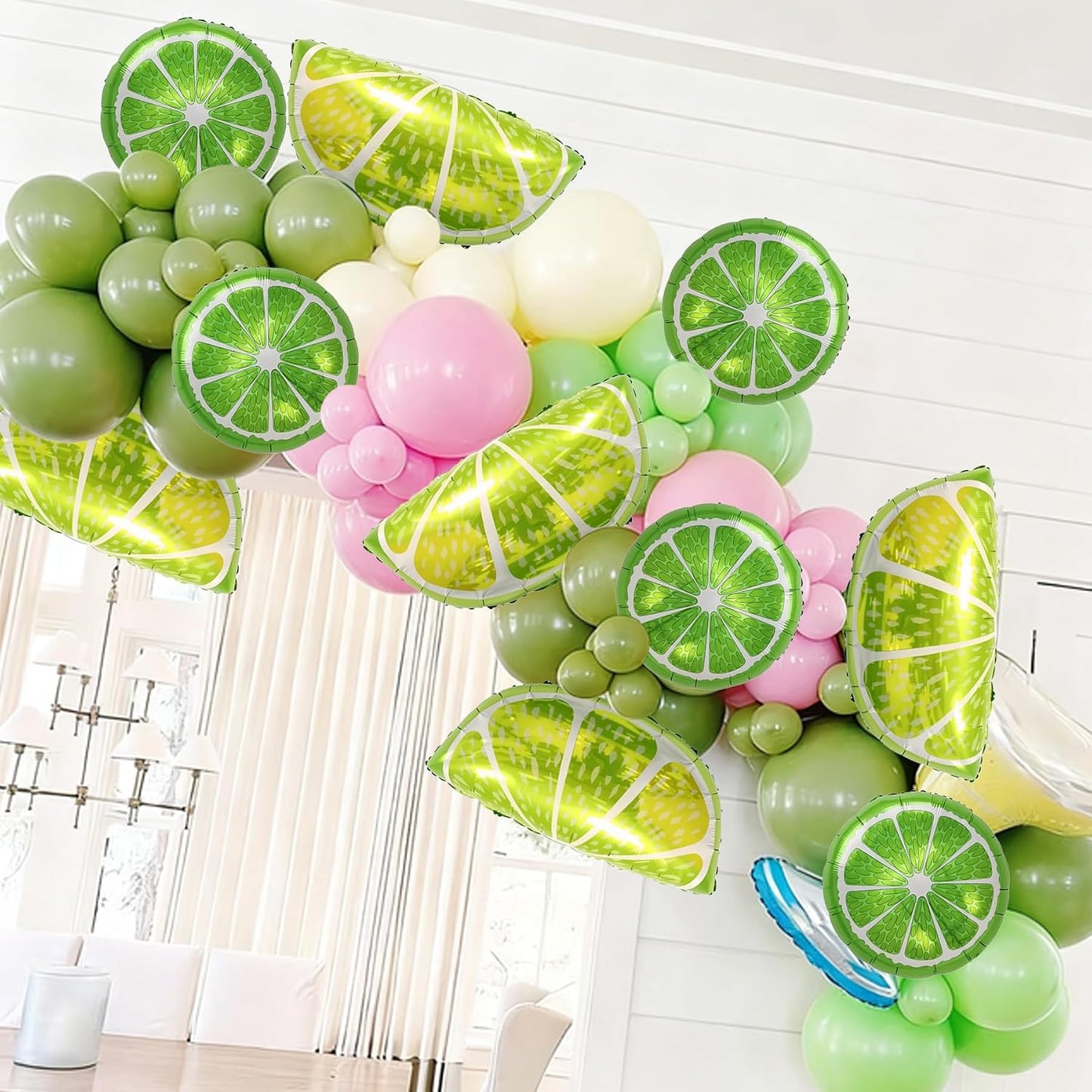 Lemon-Balloons Fruit-Balloon 10PCS Lime Fruit Green Lemon Foil Balloons Summer Bachelorette Birthday Wedding Fiesta Baby Shower Party Decorations Supply