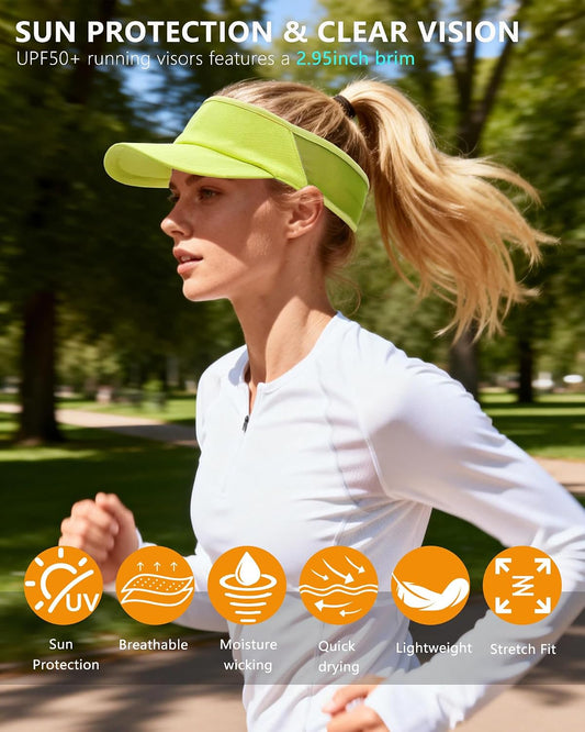 Sports Sun Visor for Women Men, Summer Cooling Stretchy Visors Hats | Ultra Lightweight ,Mesh Breathable ,Quick Drying Sun Hat , Womens UV Protection for Outdoor Golf Running Beach Tennis