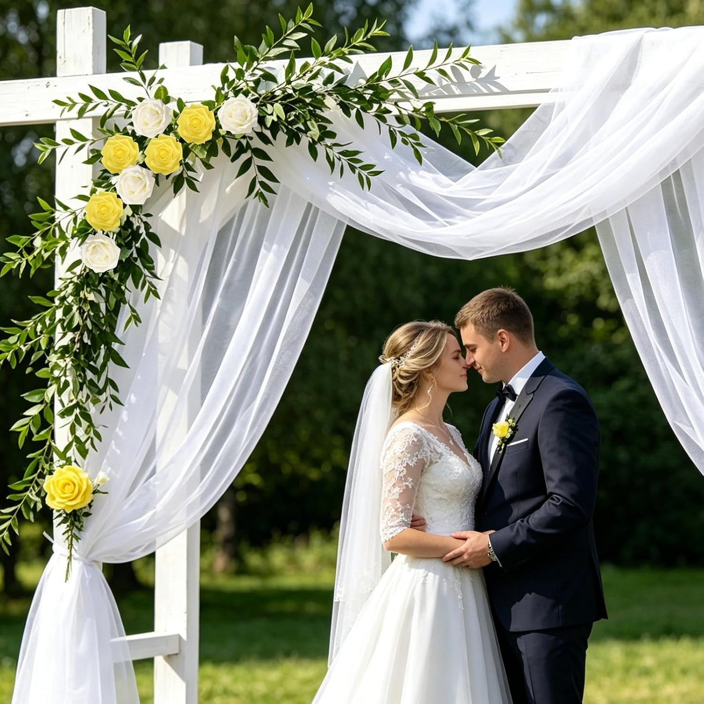 16 Pcs Foam Fake Roses with Stems, Artificial Flowers for Wedding | Yellow Real Touch Boxed Foam Roses for Bridal Shower Table Centerpieces, Party Arrangements, Cake Decorations, DIY Bouquets