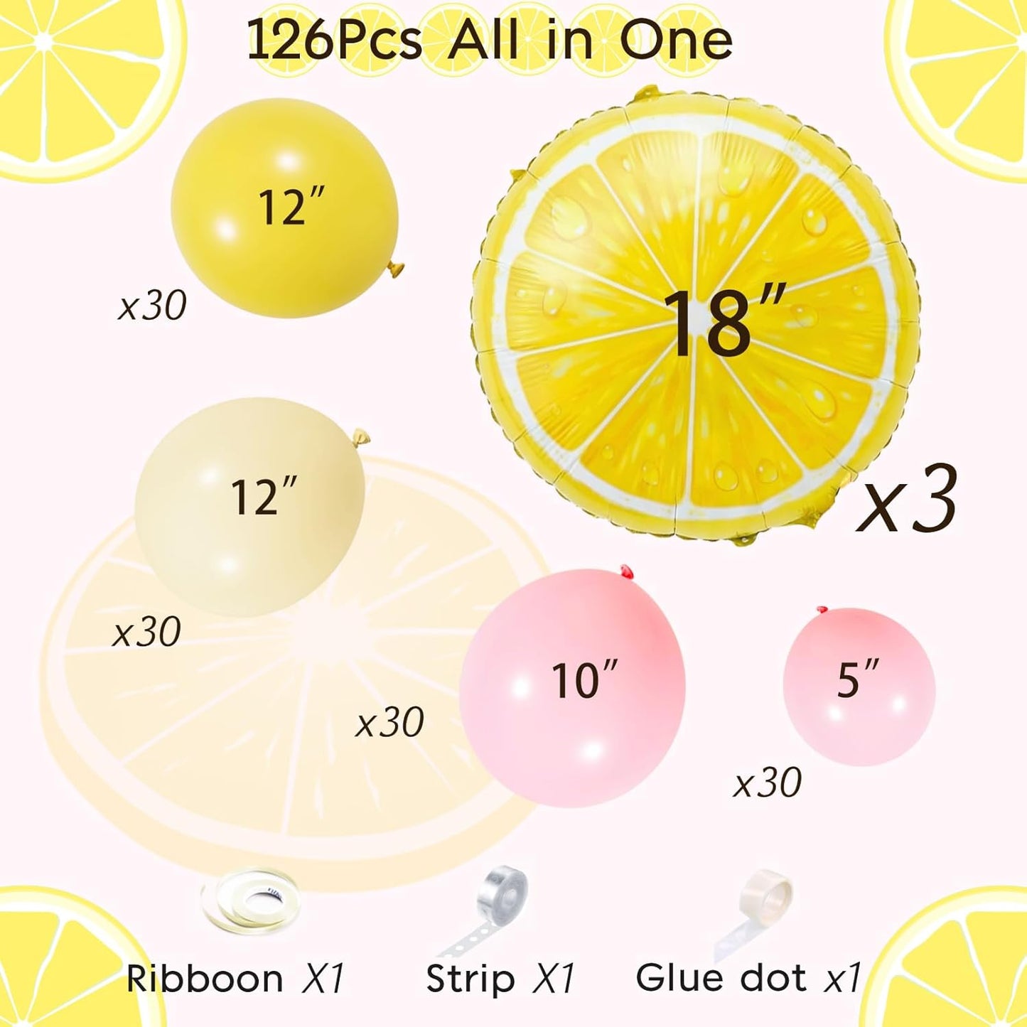 Pastel Yellow Balloon Garland Kit 127Pcs Lemon balloon arch For baby shower Lemonade party main squeeze bridal shower decorations