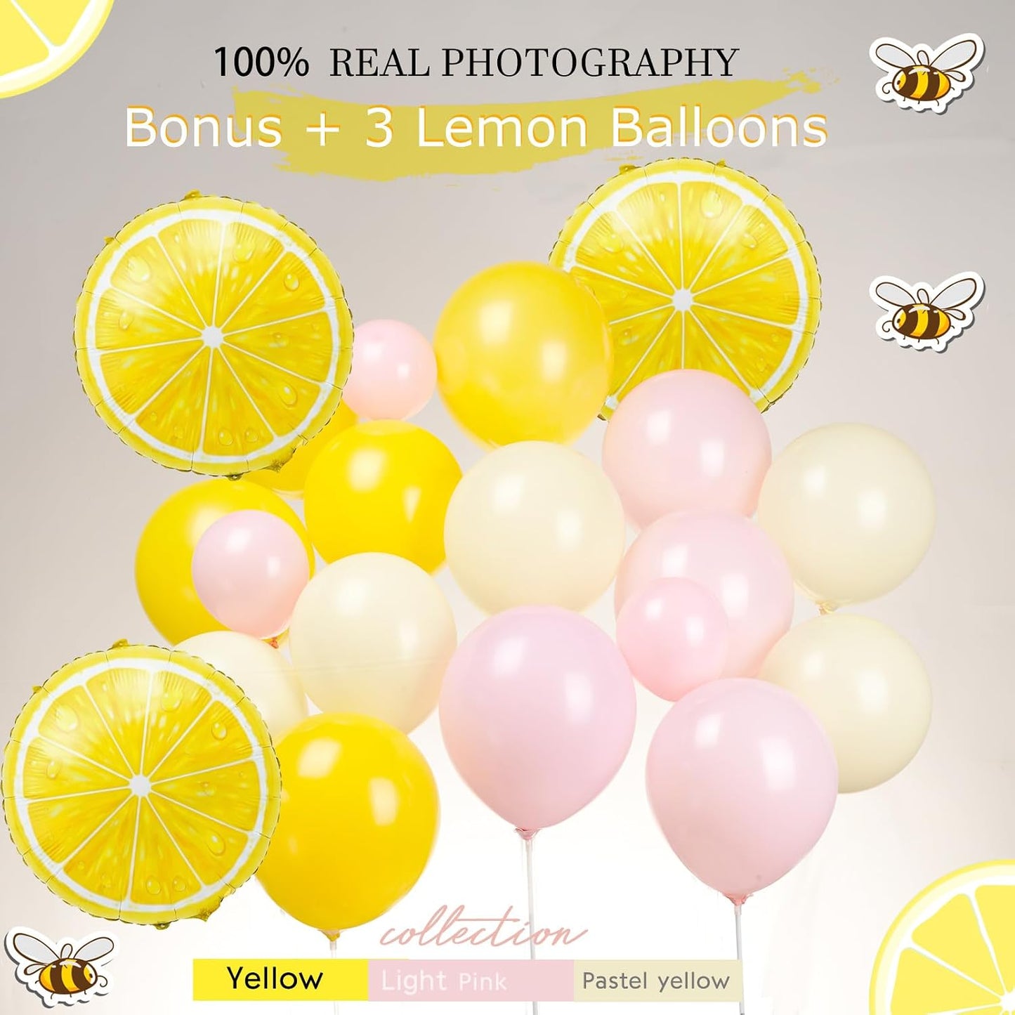 Pastel Yellow Balloon Garland Kit 127Pcs Lemon balloon arch For baby shower Lemonade party main squeeze bridal shower decorations