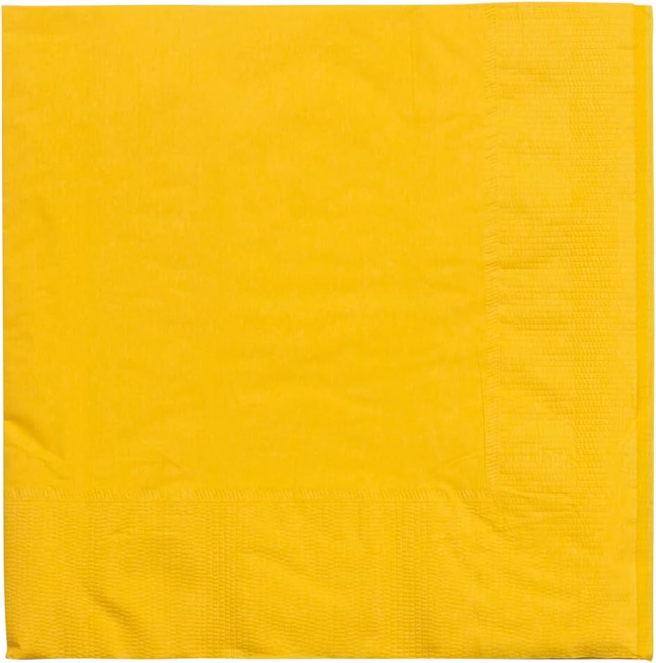 Medium Lunch Napkins - 6 1/2 x 6 1/2 - Yellow - 50/Pack