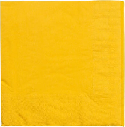 Medium Lunch Napkins - 6 1/2 x 6 1/2 - Yellow - 50/Pack