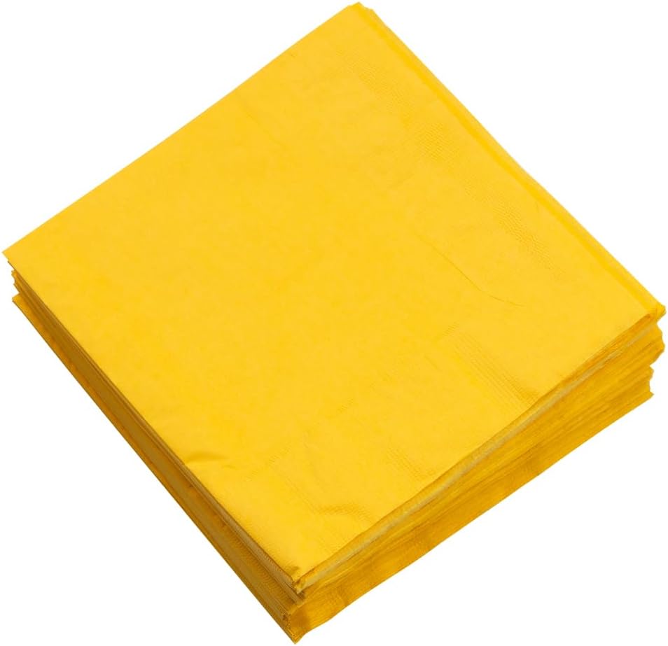 Medium Lunch Napkins - 6 1/2 x 6 1/2 - Yellow - 50/Pack
