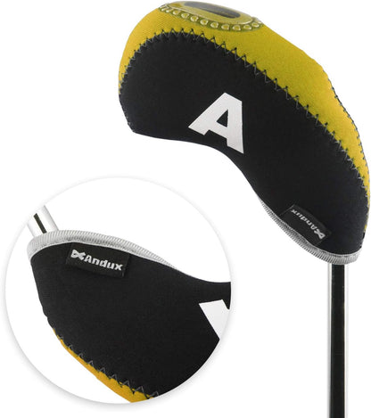 Number Print Golf Iron Club Head Covers 10pcs/Set | with Transparent Window | Right Hand | all the Same Size | Short Neck | Hook & Loop Closure