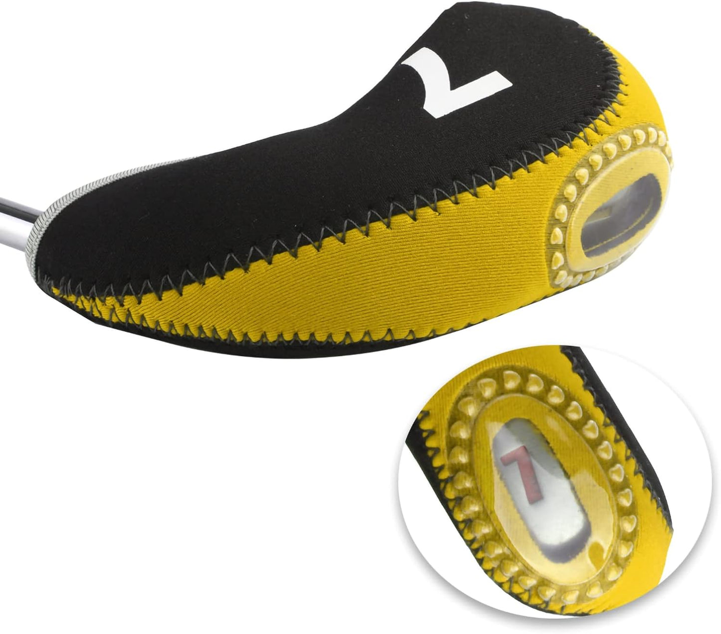 Number Print Golf Iron Club Head Covers 10pcs/Set | with Transparent Window | Right Hand | all the Same Size | Short Neck | Hook & Loop Closure