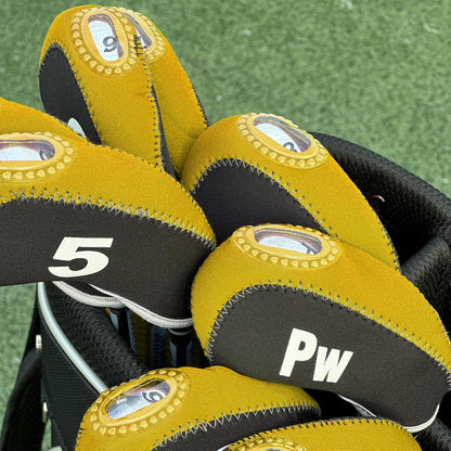 Number Print Golf Iron Club Head Covers 10pcs/Set | with Transparent Window | Right Hand | all the Same Size | Short Neck | Hook & Loop Closure
