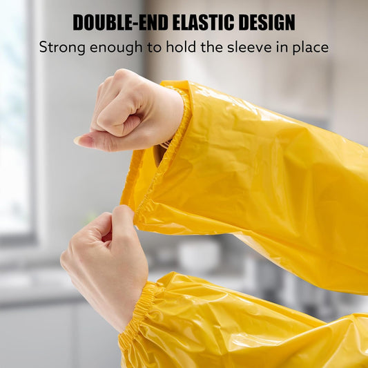 2 Pairs Arm Sleeves Covers, Soft Waterproof Oil-proof Sleeves Protector for Arm with Elastic on Cuffs
