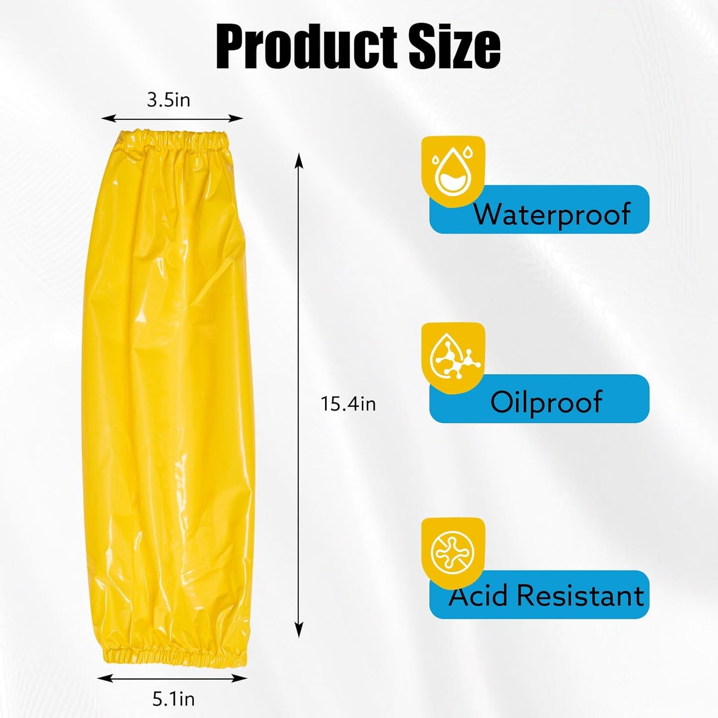 2 Pairs Arm Sleeves Covers, Soft Waterproof Oil-proof Sleeves Protector for Arm with Elastic on Cuffs