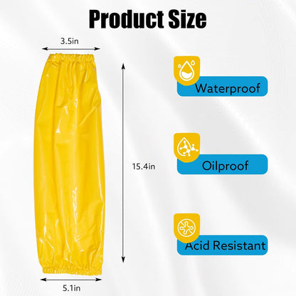 2 Pairs Arm Sleeves Covers, Soft Waterproof Oil-proof Sleeves Protector for Arm with Elastic on Cuffs