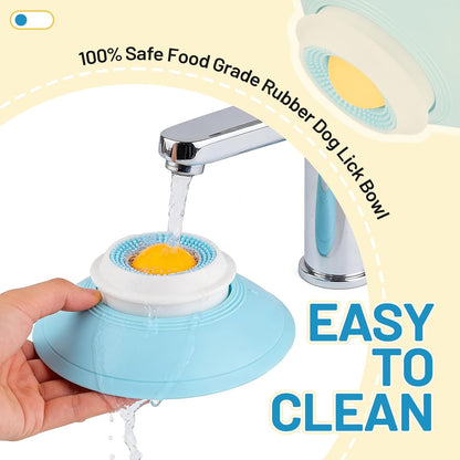 Cat Slow Feeder for Liquid/Wet Foods, Anxiety Relief Puppy Lick Bowl Treat Toy, Anti Slip Pet Bowls Dogs Cats Licking Ball Treat Dispenser for Small Medium Large Breeds