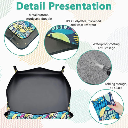 Yellow Cat Food Plate Travel Litter Box for Cats Kit for Car, Hotels, Outings, Temporary Stays