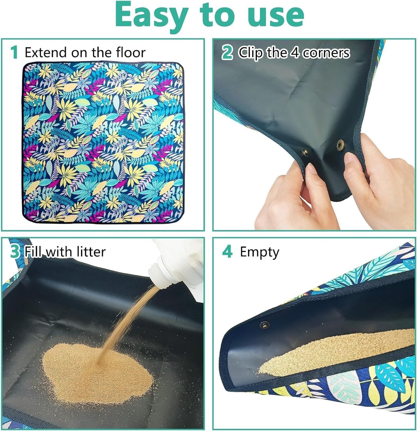 Yellow Cat Food Plate Travel Litter Box for Cats Kit for Car, Hotels, Outings, Temporary Stays
