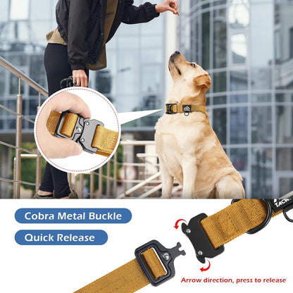 Dog Collar for Large Medium Small Dogs Leash Harness(Turmeric Yellow,XL)