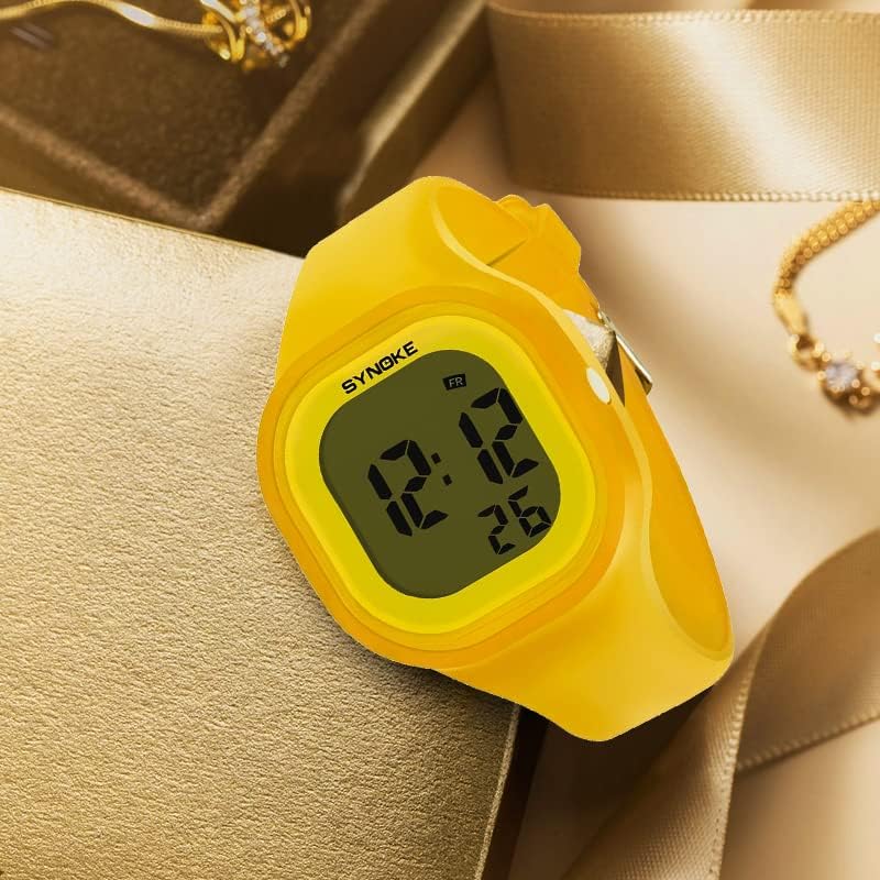 Gosasa Male and Female Digital Sports Watches LED Electron Silicone Watch | 7 Color LED Backlight,50M Water Resistant,Detachable Watch Case Design