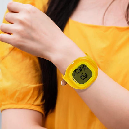 Gosasa Male and Female Digital Sports Watches LED Electron Silicone Watch | 7 Color LED Backlight,50M Water Resistant,Detachable Watch Case Design