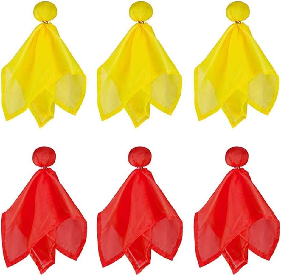 6 Pieces Football Referee Flag Tossing Flags Football Penalty Flag Footballs Challenge Flags for Party Accessory(Yellow, Red)