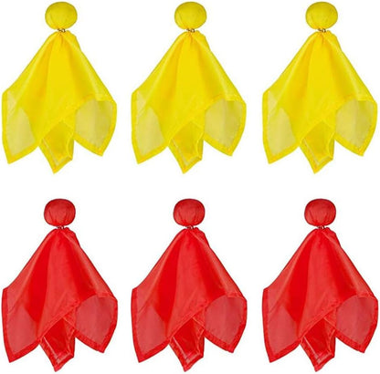 6 Pieces Football Referee Flag Tossing Flags Football Penalty Flag Footballs Challenge Flags for Party Accessory(Yellow, Red)