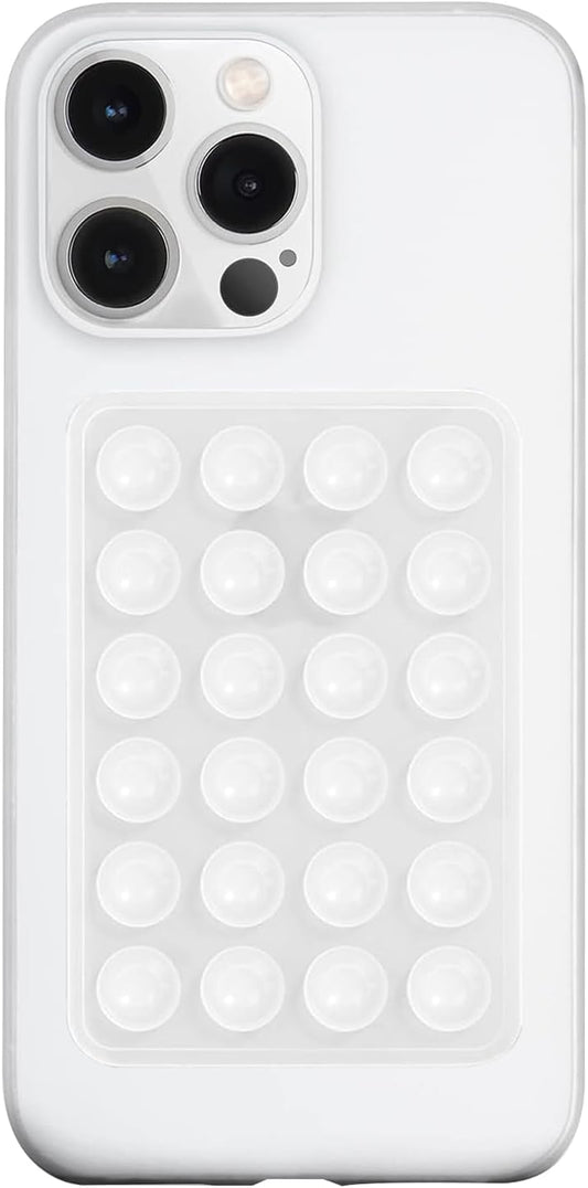 Anteel Silicone Suction Phone Case Mount, Silicon Adhesive Phone Accessory for Smartphones, Hands-Free Mirror Shower Phone Holder for Selfies, Tiktok Videos (Translucent)
