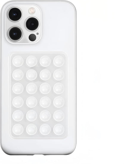 Anteel Silicone Suction Phone Case Mount, Silicon Adhesive Phone Accessory for Smartphones, Hands-Free Mirror Shower Phone Holder for Selfies, Tiktok Videos (Translucent)