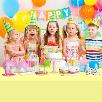 QISOLIY 2 Pcs Light Yellow Tablecloths, Yellow Disposable Plastic Rectangle Table Cloth for Baby Shower Wedding Birthday Holiday Party Decorations 54 ×108 Inch