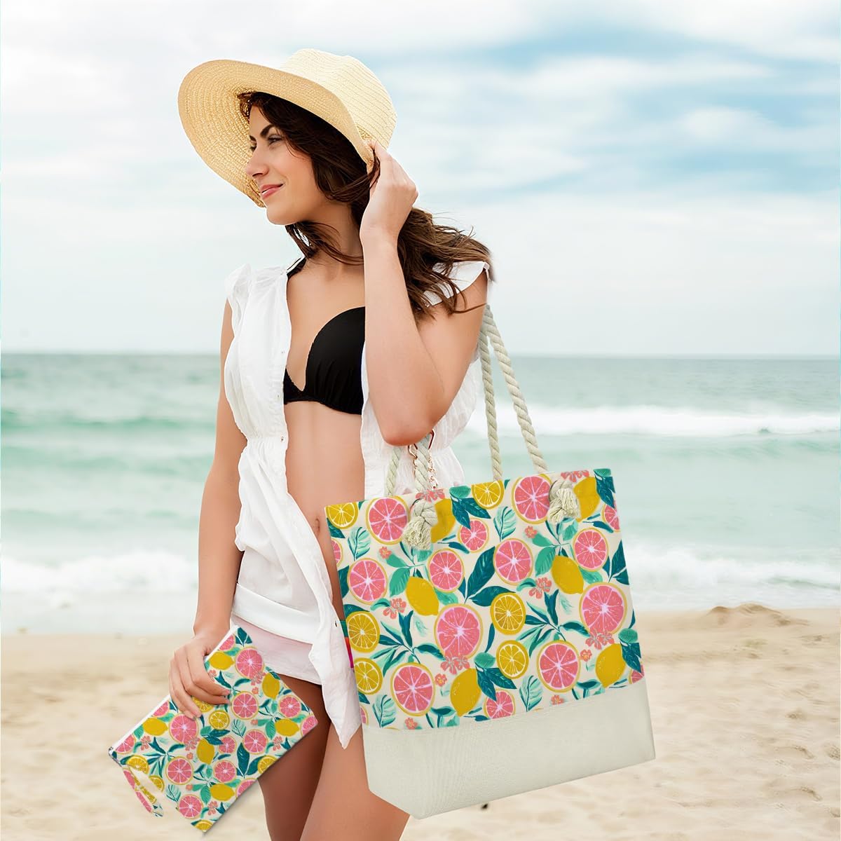 Beach Bags for Women, Wet Bag Cosmetic Bag for Beach Toiletries, Summer Travel Essentials, Gifts for Women
