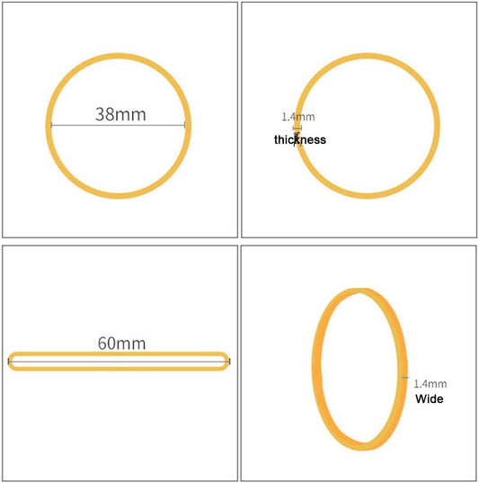 Rubber Bands Size16 Elastic Small Rubber Band #16 yellow 600Pcs Heavy Duty | Rubber Bands for Office Supplies File Folders Box Home