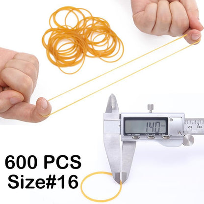 Rubber Bands Size16 Elastic Small Rubber Band #16 yellow 600Pcs Heavy Duty | Rubber Bands for Office Supplies File Folders Box Home