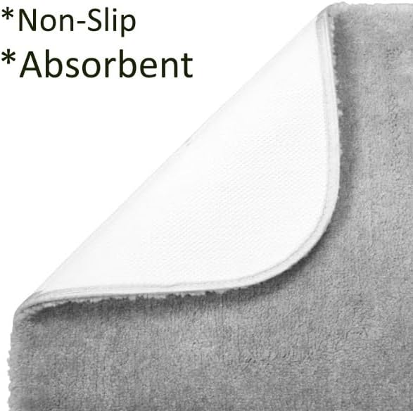Gorgeous Home Linen 2-Piece Bathroom Rug Set, Non-Slip Bath Mat and Toilet Mat, Solid Color (Yellow)